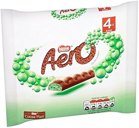 Aero Peppermint Bubbly Bar Multipack 4 x 27 g 2 - Aero Peppermint Bubbly Bar Multipack 4 x 27g Pack of 2