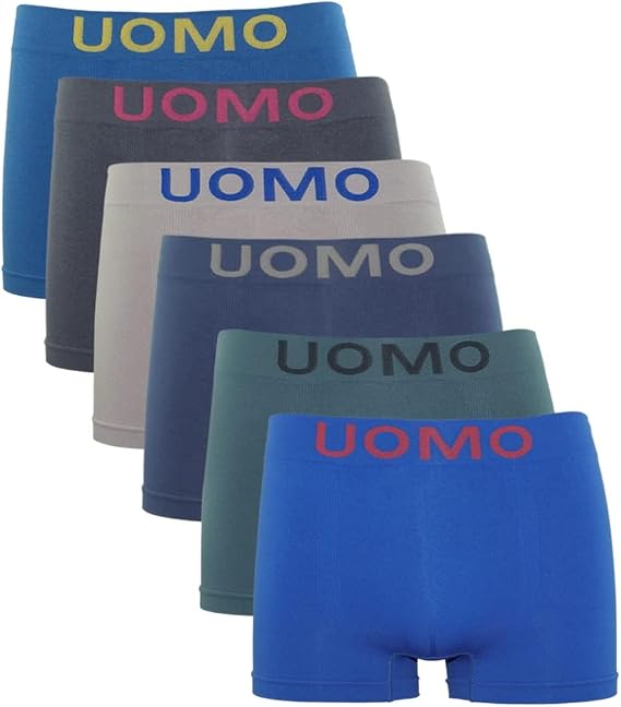 Channo Men's Soft and Comfortable Seamless Lycra Boxer Briefs Stripes Packs