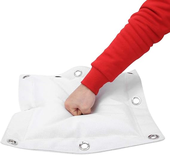 Empty Sand Bag Wall Mounted Canvas Punch Bag with Zipper for Martial Art Muay Thai Kung Fu Makiwara(L)