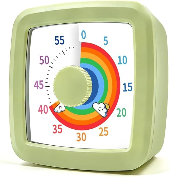 Visual Timer for Kids & Adults 60 Minute Rainbow Countdown Timer Time Management Tool for Classroom Home Kitchen Office School