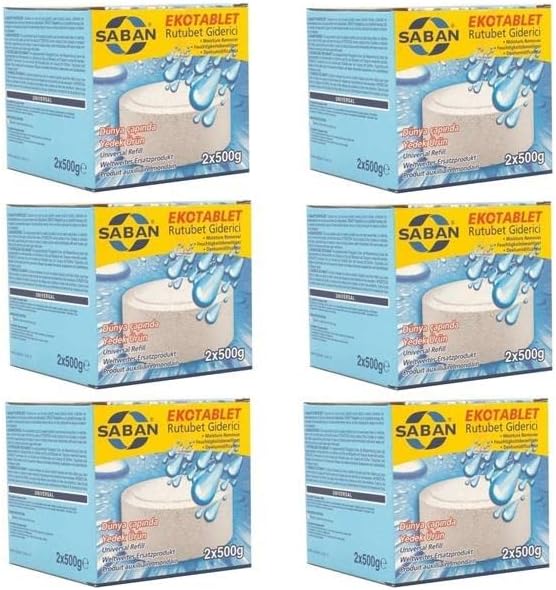 Saban Nem Alıcı Rutubet Giderici Yedek Tablet 12 Adet 500 gr Naturel