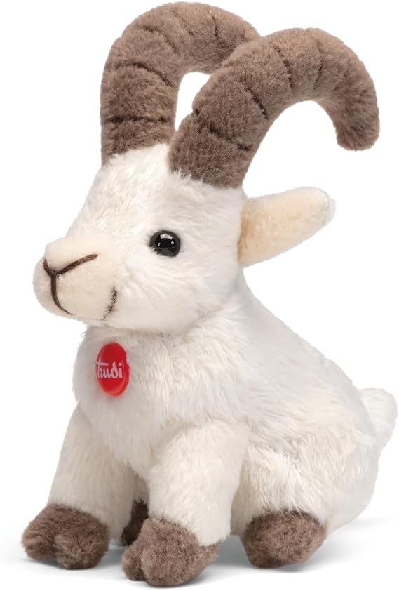 Trudi Sweet Collection White Capricorn Gift Plush, Mountain Animals, 9 x 8 x 6 cm, Size XXS, Skyway Mont Blanche, Model 55540