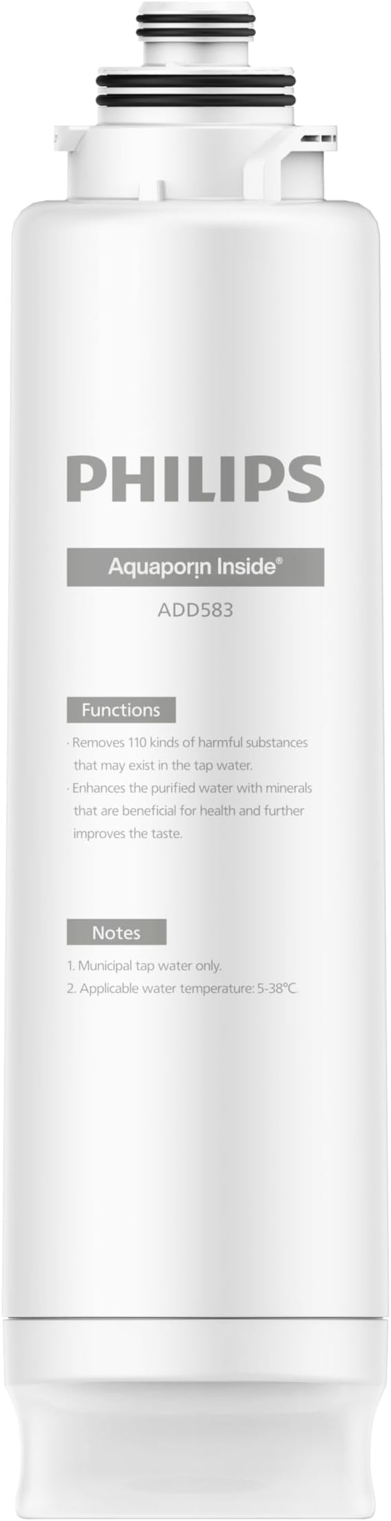 Philips Water Pro Reverse Osmosis Replacement Filter + Minerals ADD583/10, Essential Minerals,Enhanced 6-in-1 Multi-Stage Reverse Osmosis Filtration, Reduce 110+ Contaminants, 2000L