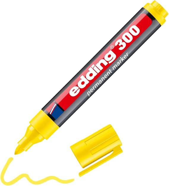 edding 300 permanent markör - sarı - 1 kalem - yuvarlak uçlu 1,5-3 mm