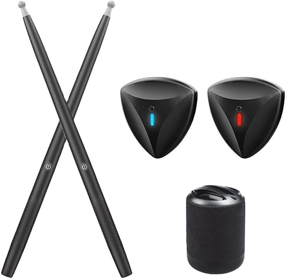 Air Electronic Drum Set, Portable Electric Virtual Drum Kit with Foot Pedals, Drumsticks, Speakers and LED Lights, Electronic Drum Kit for Kids Adult Beginner