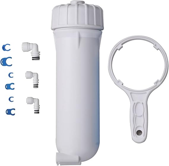 HUINING RO 3012 Membrane Housing with 3/8 1/4 Quick Connector Key Set for Residential Reverse Osmosis Membrane 200/300/400/500 GPD (2812/3012)