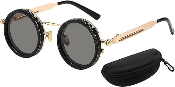 ohfruit Round Frame 1-9 Gear Dimming Polarized Sunglasses for Men Women, ND Filter Lenses with UV Protection, Adjustable Tint Glasses for Driving Fishing Golf Beach Outdoor Sports