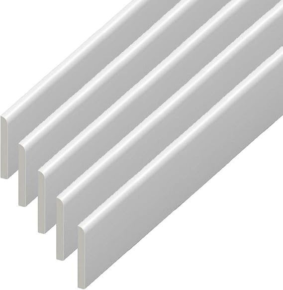 UPVC Plastic Trim 65mm x 2m x 5 Pack - White Architrave Skirting Board/Window Finishing Trim