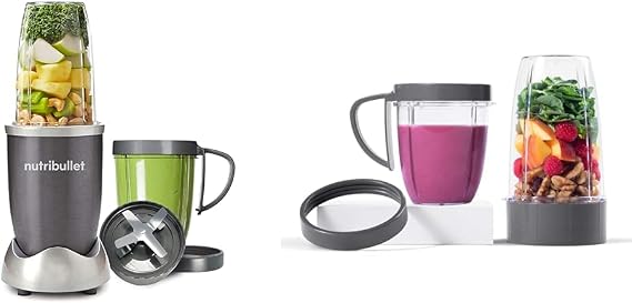 NUTRiBULLET NB-101S Series - Nutrient Extractor High Speed Blender - 600 W - Graphite + NutriBullet Deluxe Upgrade Kit (As Seen on High Street TV), Packaging may vary