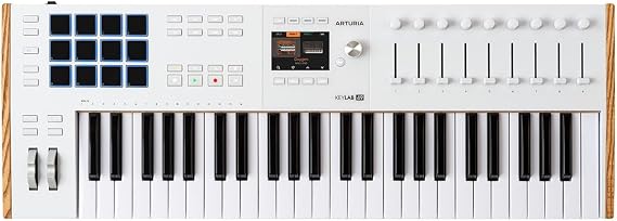 Arturia KeyLab mk3 Keyboard Controller, 49 keys, Velocity & Aftertouch compatible, Pad function, Full color display, White