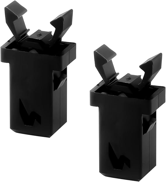 2PCS Bin Lid Catch, Durable Plastic Latch Lock Clips for Touch Top Bins, Replacement Fastener for Kitchen Waste Containers, Easy Installation(Black)