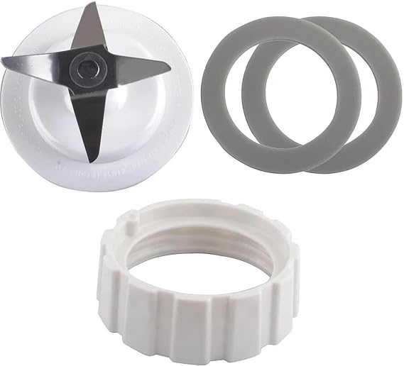 Blade for Hamilton Beach Blender Replacement Mixer Parts with Screw Cap and Rubber Gasket, White Blender Replacement Blade