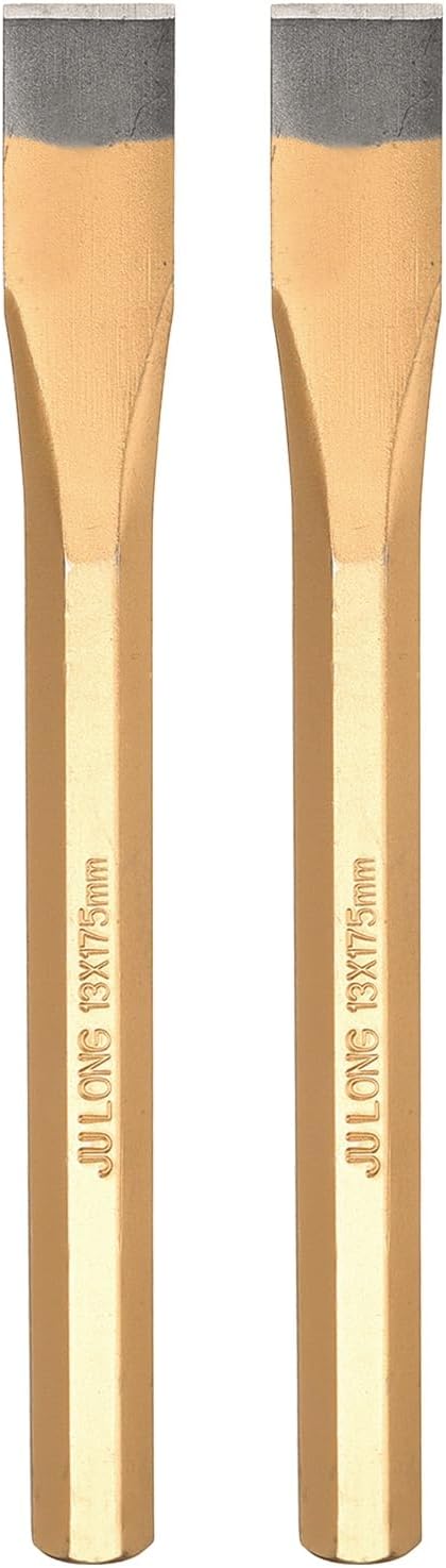 sourcing map 2pcs Cold Chisel 13x175mm Alloy Steel, Gold Gray