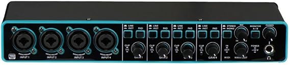 USB Audio Interface 4x4 Studio Recording Sound Card With Mic Preamp Built-in Preamplifier For Music Production Home Studio Recording Equipment