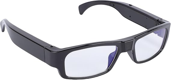 Smart Glasses with Camera, 1080P HD Video Recording and Photo Taking, Video Camera Glasses for Indoor Outdoor Cycling Hiking Travel, Support 128G Small Memory Card