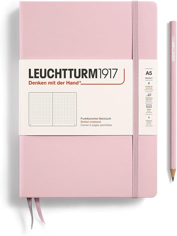 LEUCHTTURM1917 361576 Notizbuch Muted Colours (A5) Hardcover 251 nummerierte Seiten Puder dotted