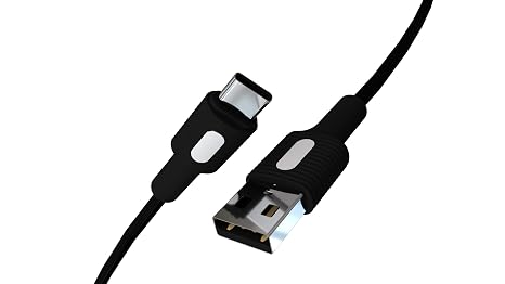 REMORAX Coral USB A-C Hızlı Şarj Kablosu, Siyah Kablo, Beyaz/Siyah Uçlar (120 CM)