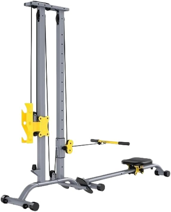 Rowing Machine, Multifunctional Training Machine, Foldable Lat Pull Down Machine, Lat Pull Down, Power Rack, Strength Training, Integrated Half-Rack Design, Home Use, Dumbbells Not Included