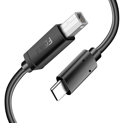 FORE MIDI Digital Type-B to Type-C Cable 2m for Musical Instrument, Printer Compatible with MIDI Keyboard, Electronic Piano/Drum, Synthesizer, Audio Interface for Editing&Recording Type-B to C 2m