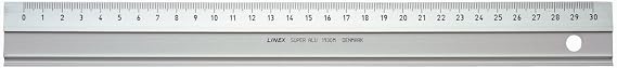 Linex 100413071 1950 Super M Series Aluminium Ruler 50 CM Scales in MM, with Slip Protection, Zeichenkante Cutting Edge and Aluminium