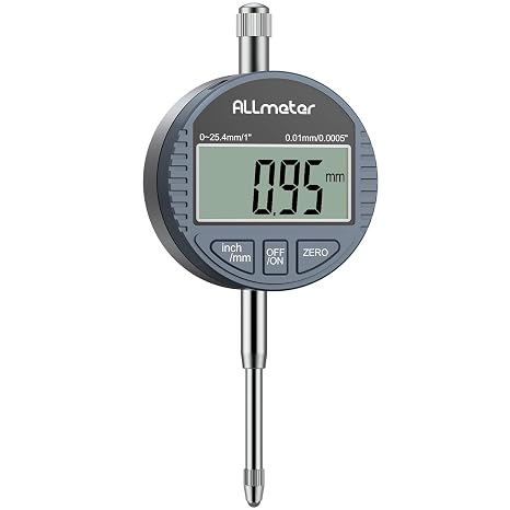 Digital Dial Test Indicator 0-25.4mm Range,0.01mm/0.0005" Resolution Dti Gauge,Switchable mm/inch,Large LCD Display for Industrial,Laboratory,and 3D Printer Use