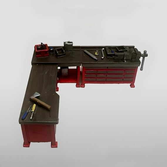 1:64 Diorama Tool Cabinet Model Set, Garage Repair Scene Accessories, Combination Workbench Prop Display, for 1:64 Diecast Model Cars Display, Tuning Tools (Combination Workbench) | Accessories for 1:64 diecast model cars scene display, maintenance tools (combination workbench)
