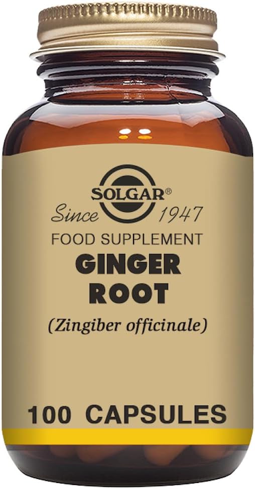 Solgar SFP Ginger Root Extract - Herbal Supplement - Vegan - 100 Vegetable Capsules, Brown