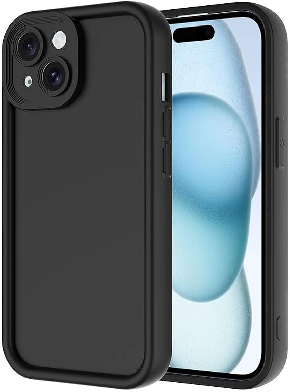 coverzone iPhone 13 ile uyumlu Kılıf Parlak, Tek Renkli Yüzey Dayanıklı Malzeme & Tam Koruma Redolent Kılıf iPhone 13 ile uyumlu Kılı Ergonomik Kavrama Kolay Erişim Kapak Siyah