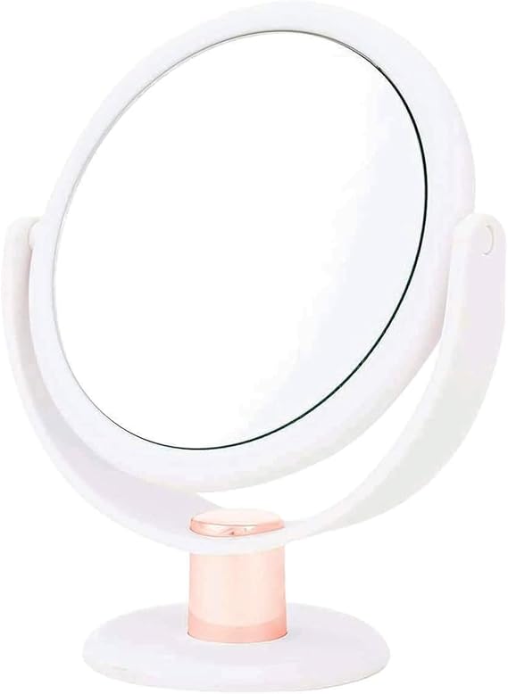 Danielle Creations White and Rose Gold Stem Vanity Mirror