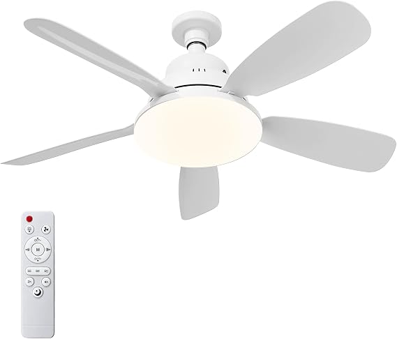 Ceiling Fan E27 LED, Easy Installation, Compact Design [Energy Class F]