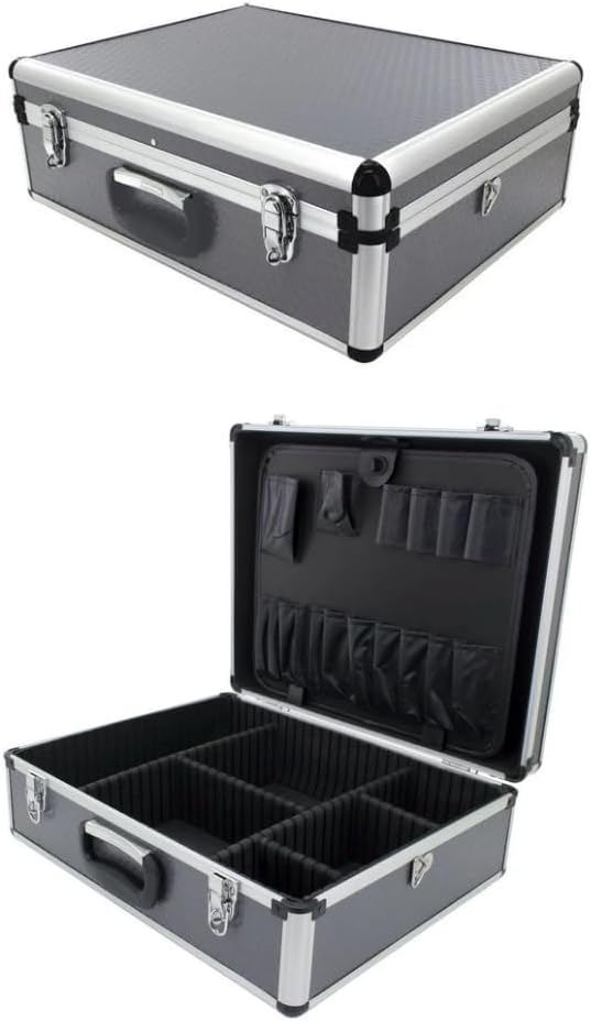B044 Silver Toolbox Flight Case 460x360x160mm, Tool Tray Incl