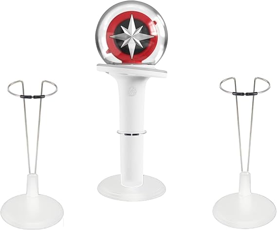 2 Pcs Kpop Lightstick Stand, Compatible with Official Lightsticks, Display Stand,Compatible with Stray Kids , Enhypen, Twice,Ateez Lightsticks,(White)