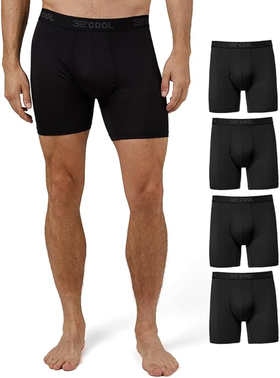 32o DEGREES mens Mens 4-pack Active Mesh Quick Dry Performance Boxer Brief