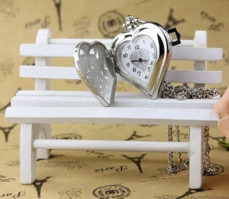 Vintage Style Pendant Pocket HEART Locket Necklace Watch Women's Watch Watches for Big Wrists