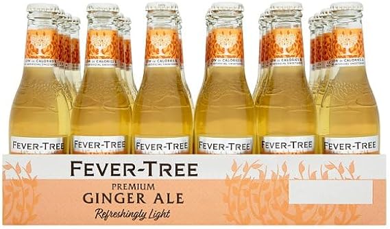 Fever-Tree Refreshingly Light Premium Ginger Ale, 24 Bottles × 200 ml