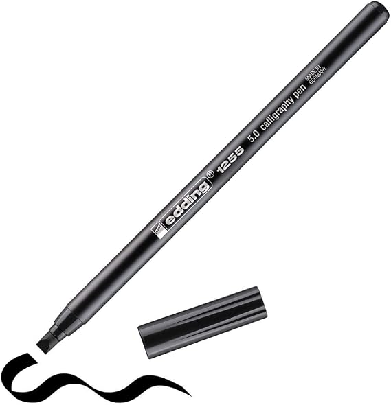 edding 1255 kaligrafi kalemi - siyah - 1 kalem - kaligrafi ucu 5 mm