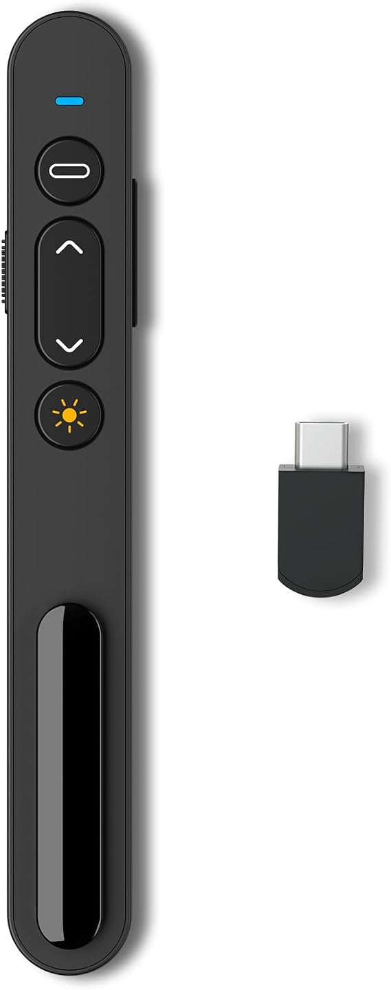 Presentation Clicker for Powerpoint, Type C Wireless Presenter Remote with Red Light, 2.4GHz PowerPoint Clicker Slide Advancer for Classroom, Lecture Hall, Conference Room, Exhibition Hall