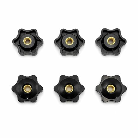 M6 Wing Nuts, Easy-Grip Star Knobs for Machines & Furniture, 6 Pack, 32mm