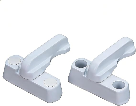 2PCS Sash Jammers | Extra Security Locks for uPVC Doors and Windows with Screws and Packers | White Home Safety Window Restrictors