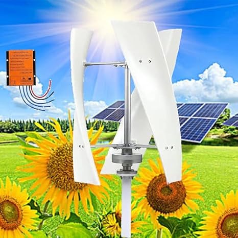 Horizontal Wind Turbine Generator Kit with Charge Controller Vertical Turbines Generator Energy，Vertical Wind Turbine Generator Kit 20000W Low Speed Vertical Wind Power Turbine Generator, 12