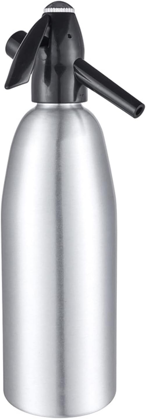 Soda Siphon, Soda Maker, Soda Machine, Cocktail, Carbonated Water Maker, Portable, Large Capacity, 33.8 fl oz 1,000 ml, Aluminum, Cafe Bartender, Camping Silver