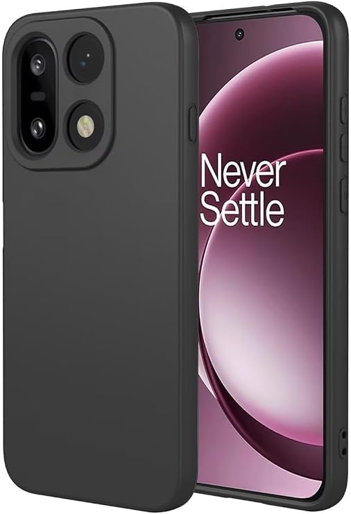 Case Oneplus 15 電話ケース TPU ソフトシリコンカバー、マイクロファイバー裏地付き耐衝撃シリコンフォンケースブラック