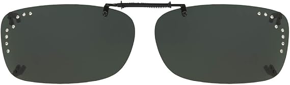 Dioptics Unisex's Solar Shield-a Rec Clip On Sunglasses, Gray Rhinestone, 52 mm, Gray Rhinestone, 52 mm
