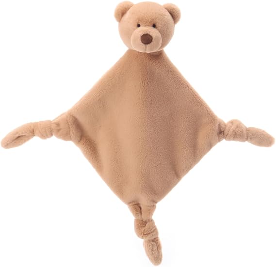 Apricot Lamb Square Bear Cute Comforter Plush Security Blanket Lovey 13"