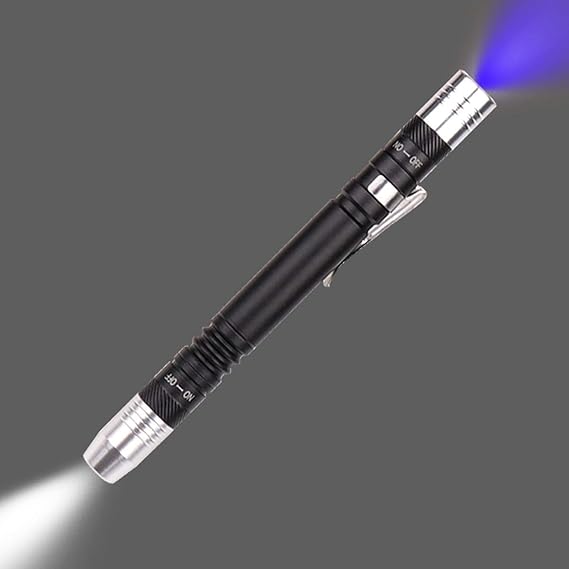 UV LED Flashlight Mini UV Flashlight 395nm Light Violet White Violet 2 in 1 Dual Flashlight Light Source (1 Pack) [Energy Class F]