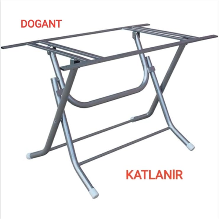 Katlanabilir Masa Ayağı, 107 cm Yuvarlak Ahşap Werzalit Masa İçin, Beyaz
