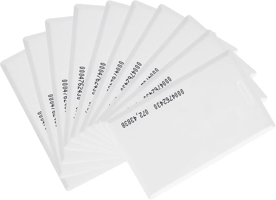 RFID Cards Clocking in Machine H1 H2 H3, 125KHz RFID Proximity Employee Thick Badges Cards for Time Clock K4 TC1 TC2 TC3 TC7 MB1 MB2 (10 Pack)