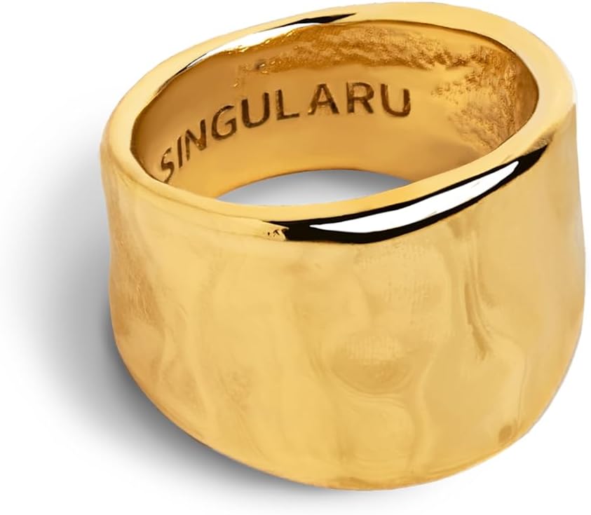 SINGULARU - My Ocean Ring - Brass Ring with 18 Kt Gold or Rhodium Plated Finish - Jewelry For Women - Made in Spain - Various Sizes and Finishes