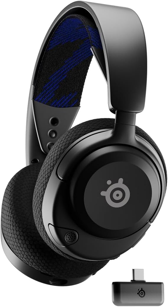 SteelSeries Arctis Nova 4P Kablosuz Multi-Platform Gaming Kulaklık — 360° Surround Ses— 2.4GHz Yüksek Hızlı Kablosuz — USB-C — Gen 2 Cearcast Mikrofon — Playstation 5, PC, Switch, Meta Quest 2