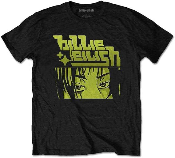 Billie Eilish T Shirt Anime Logo New Official Unisex Black